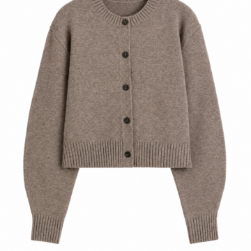 Heather Taupe Cropped Cardigan