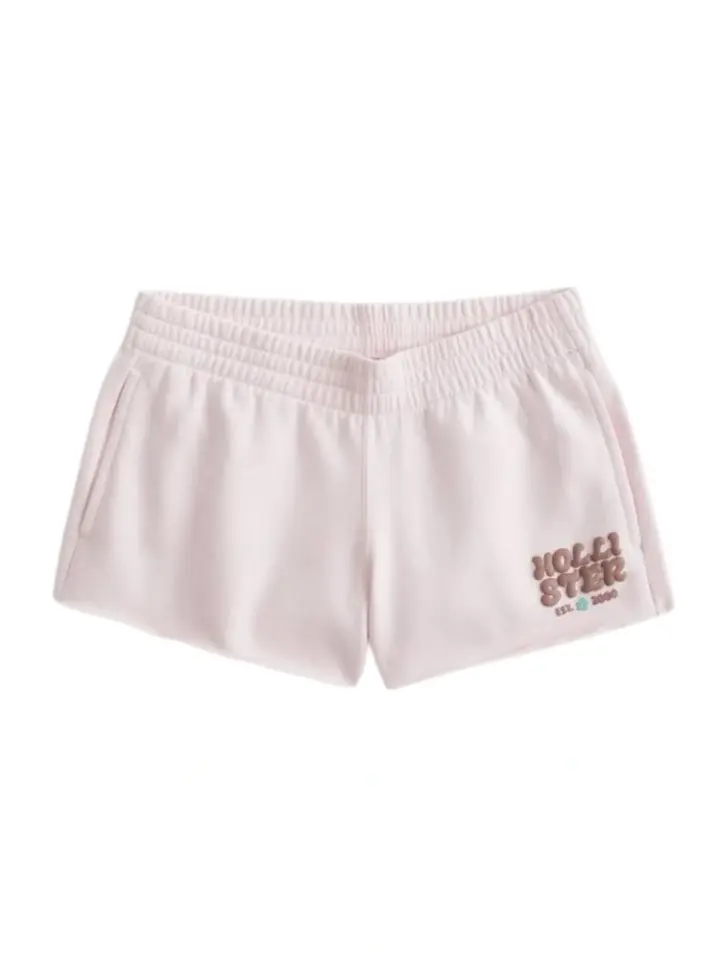Light Pink Smocked High-Rise Relaxed Shorts