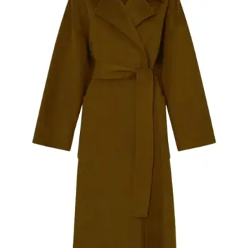 Olive Brown Belted Longline Trench Coat