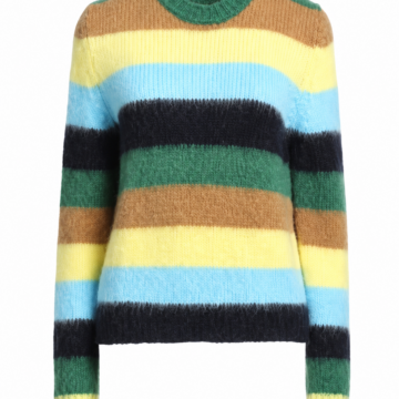Multicolor Fuzzy Stripe Knit Sweater