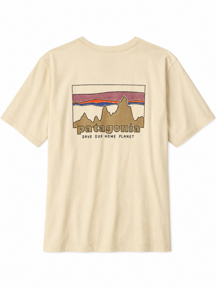 Light Beige Mountain Graphic T-Shirt