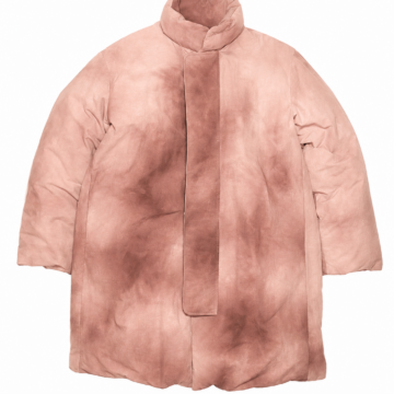 Dusty Pink Tie-Dye Longline Puffer Coat