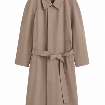 Taupe Longline Belted Coat