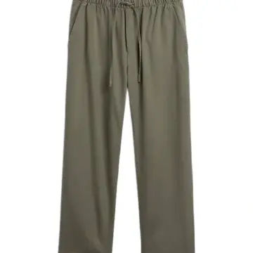 Olive Green Relaxed Straight-Leg Pull-On Pants