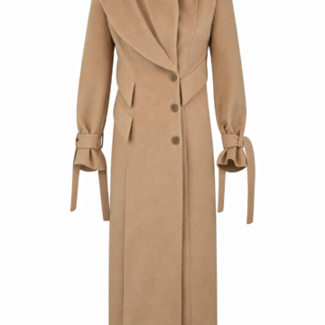 Camel Tailored Drape Coat